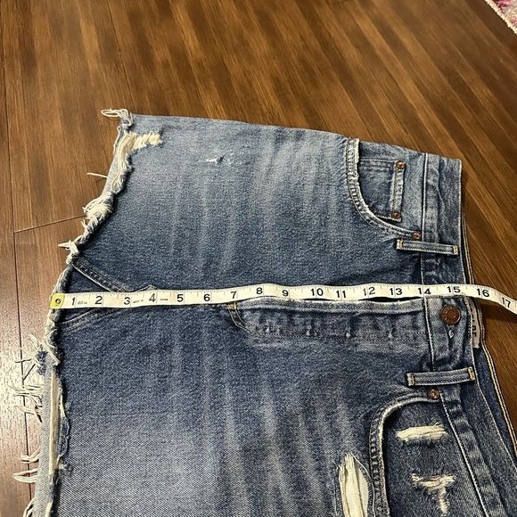 AGOLDE Quinn high rise distressed denim skirt in ransom wash A068C-811 size 28 - Picture 8 of 10